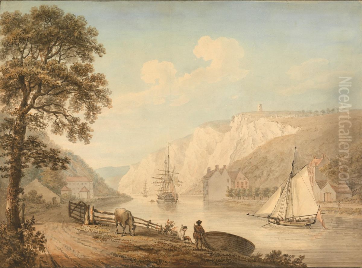 with Passing Vessels Oil Painting by Nicholas Pocock