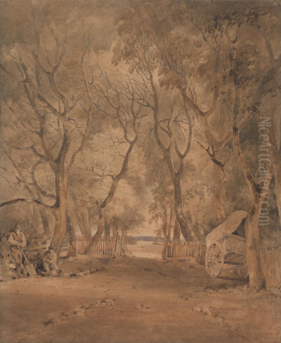 Entrance to Earlham Park, near Norwich Oil Painting by John Crome