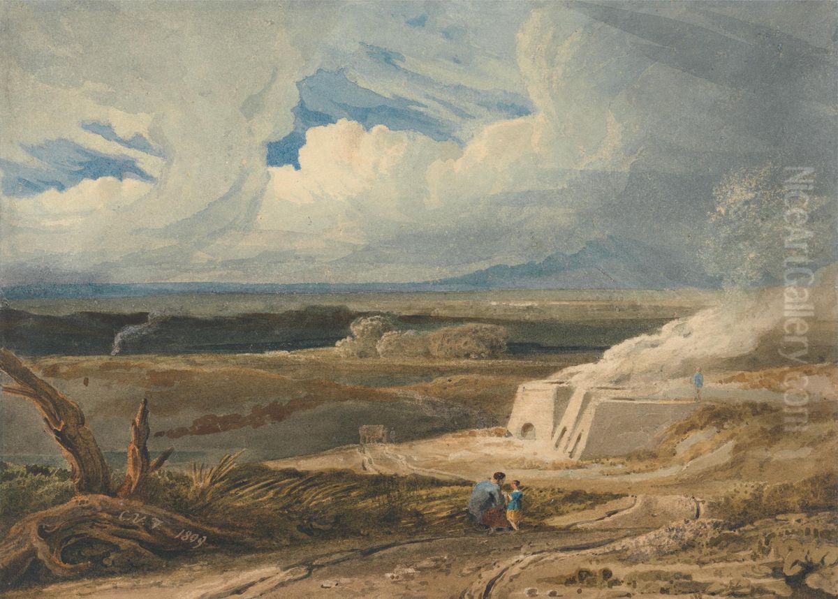 Landscape with Limekiln Oil Painting by Copley Fielding
