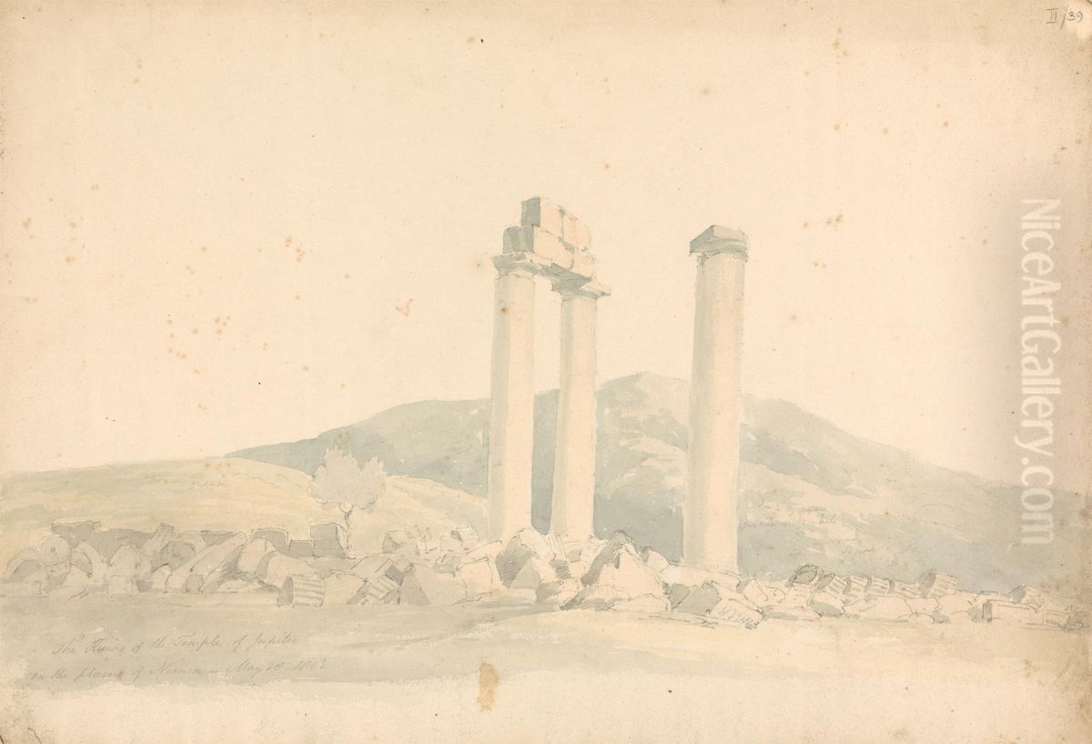The Ruins of the Temple of Jupiter in the Plains of Nemea Oil Painting by Robert Smirke