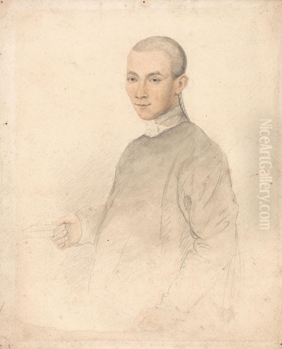 A Young Chinese Scholar Oil Painting by William Alexander