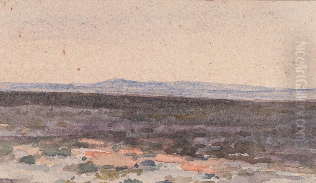 Valley with Mountain in Distance Oil Painting by William Collins