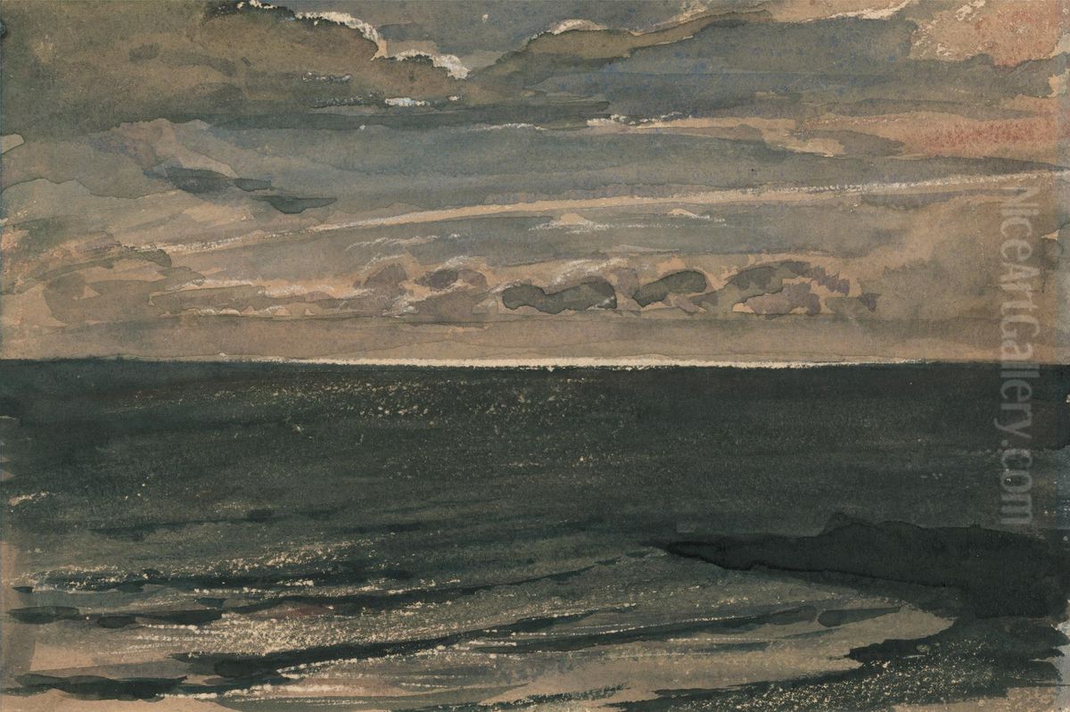 Moonlight over the Sea, Broadstairs Oil Painting by George Richmond