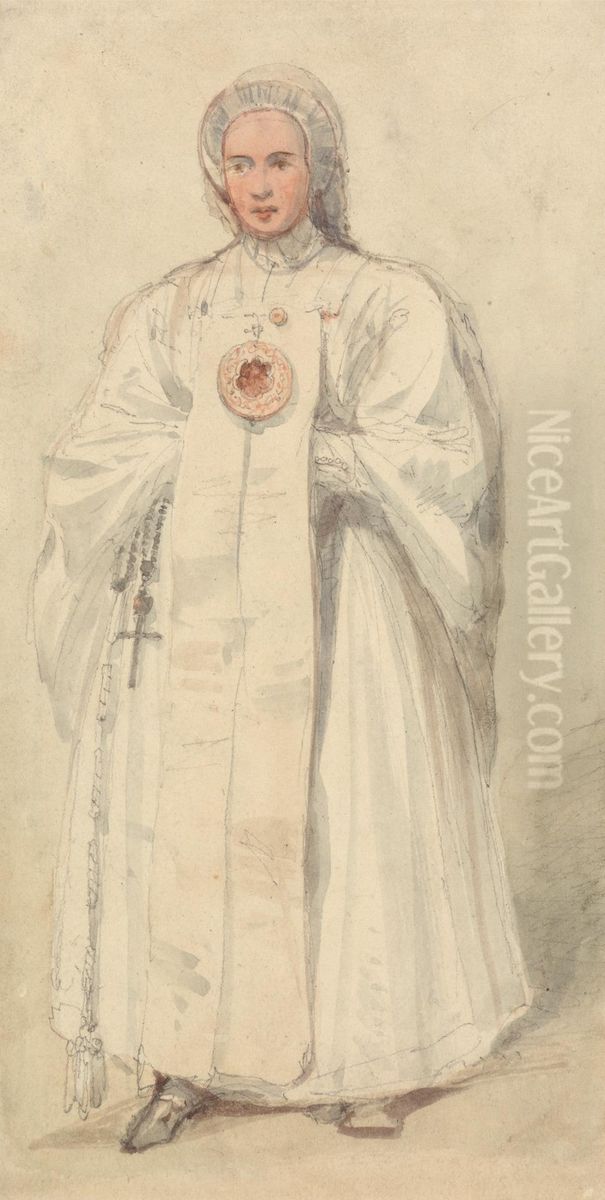 A Dame de Picpus Oil Painting by David Roberts