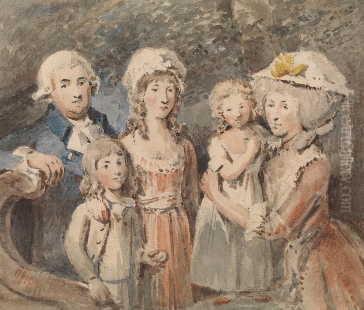 James Boswell and His Family Oil Painting by John Thomas Smith