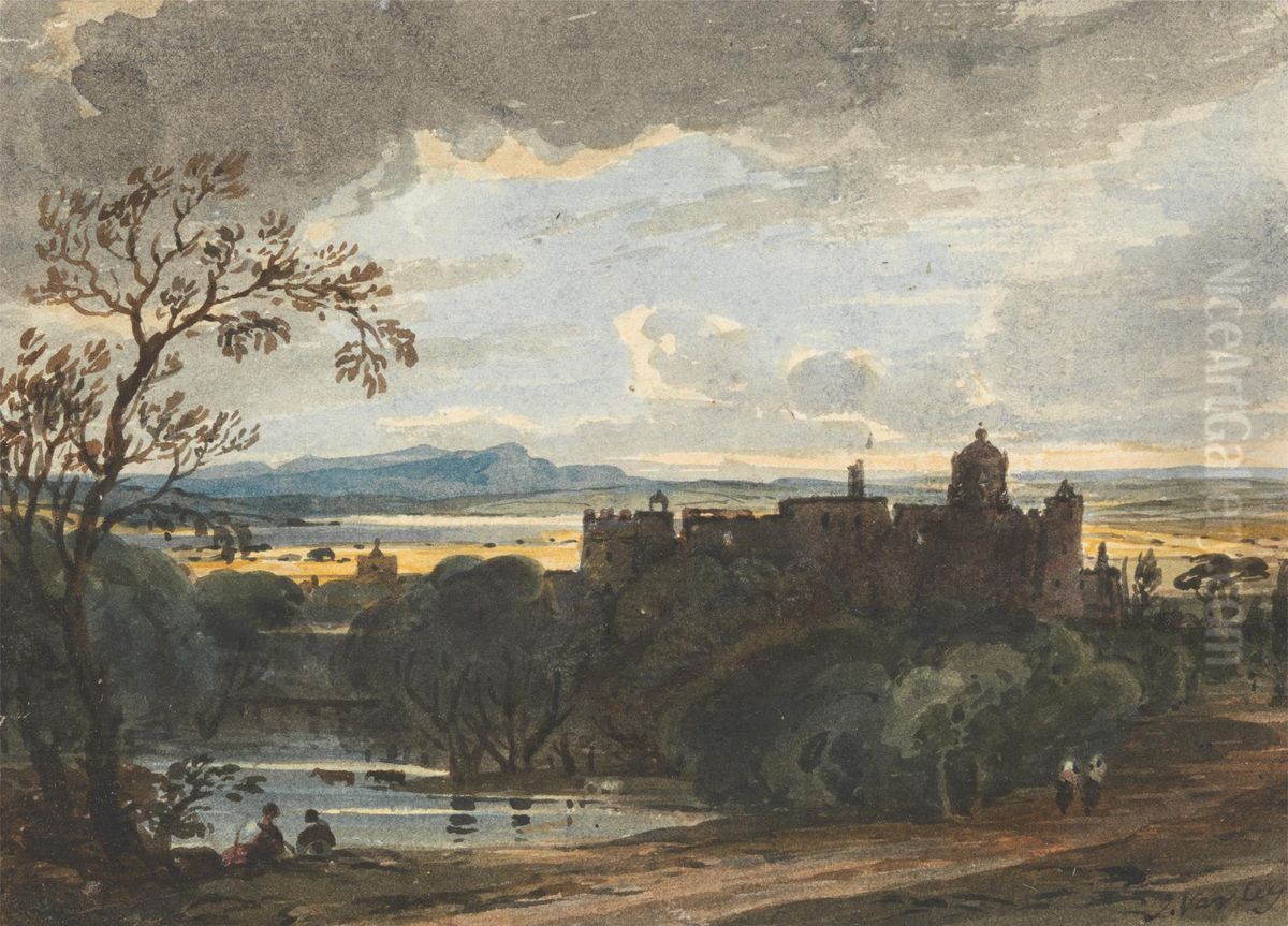 Linlithgow Palace Oil Painting by John Varley