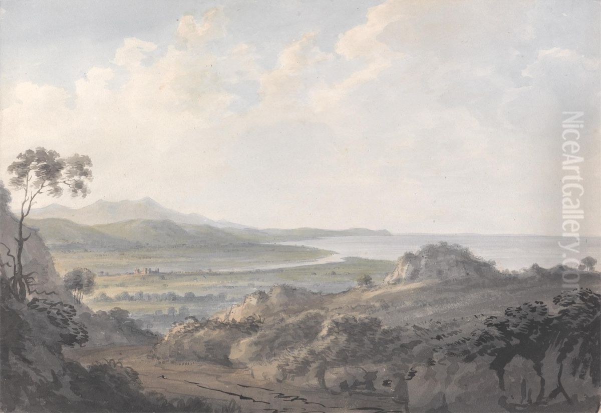 Coast Scene with Mouth of a River Oil Painting by Edward Dayes