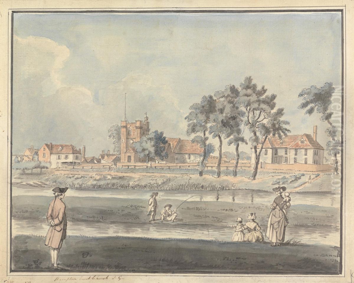 Hampton Court Church Oil Painting by Francis Grose