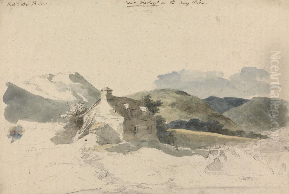 Near Mallwyd on the Dovey Oil Painting by Robert Ker Porter