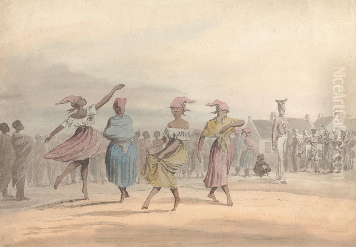 A Dance in Jamaica Oil Painting by Emeric Essex Vidal