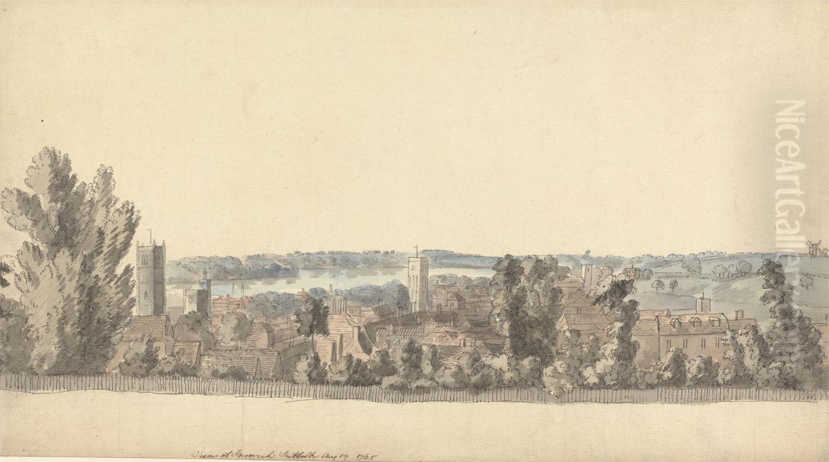 View of Ipswich, Suffolk Oil Painting by Francis Grose