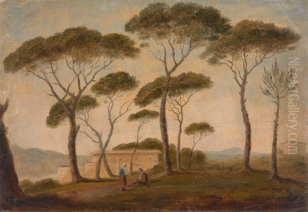 The Garden of the Villa Borghese Oil Painting by Thomas Jones