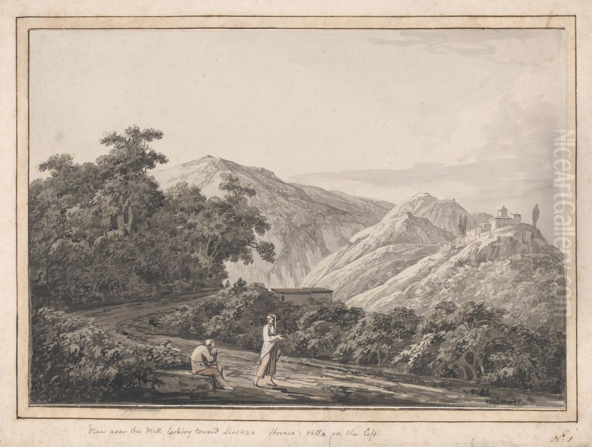 Horace's Villa on the Left Oil Painting by Jacob More