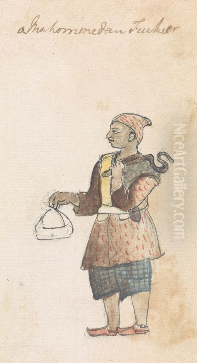 A Mohamatan Fakir Oil Painting by Gangaram Chintaman Tambat