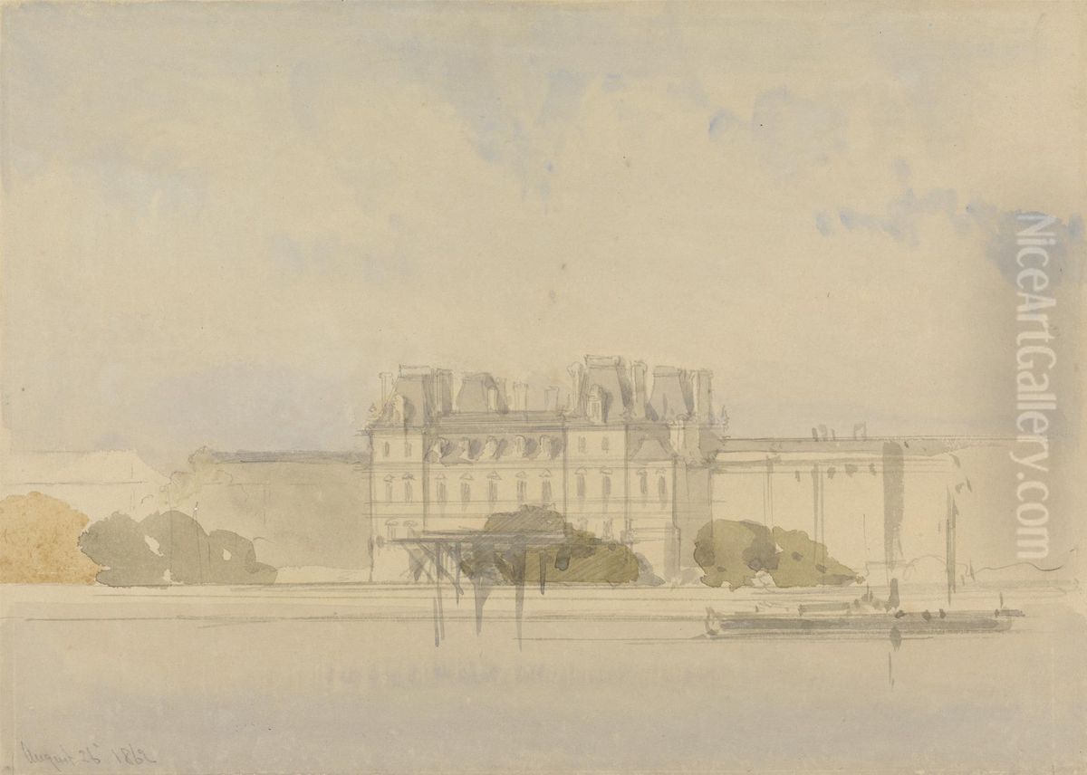 Montague House, Whitehall Oil Painting by David Roberts