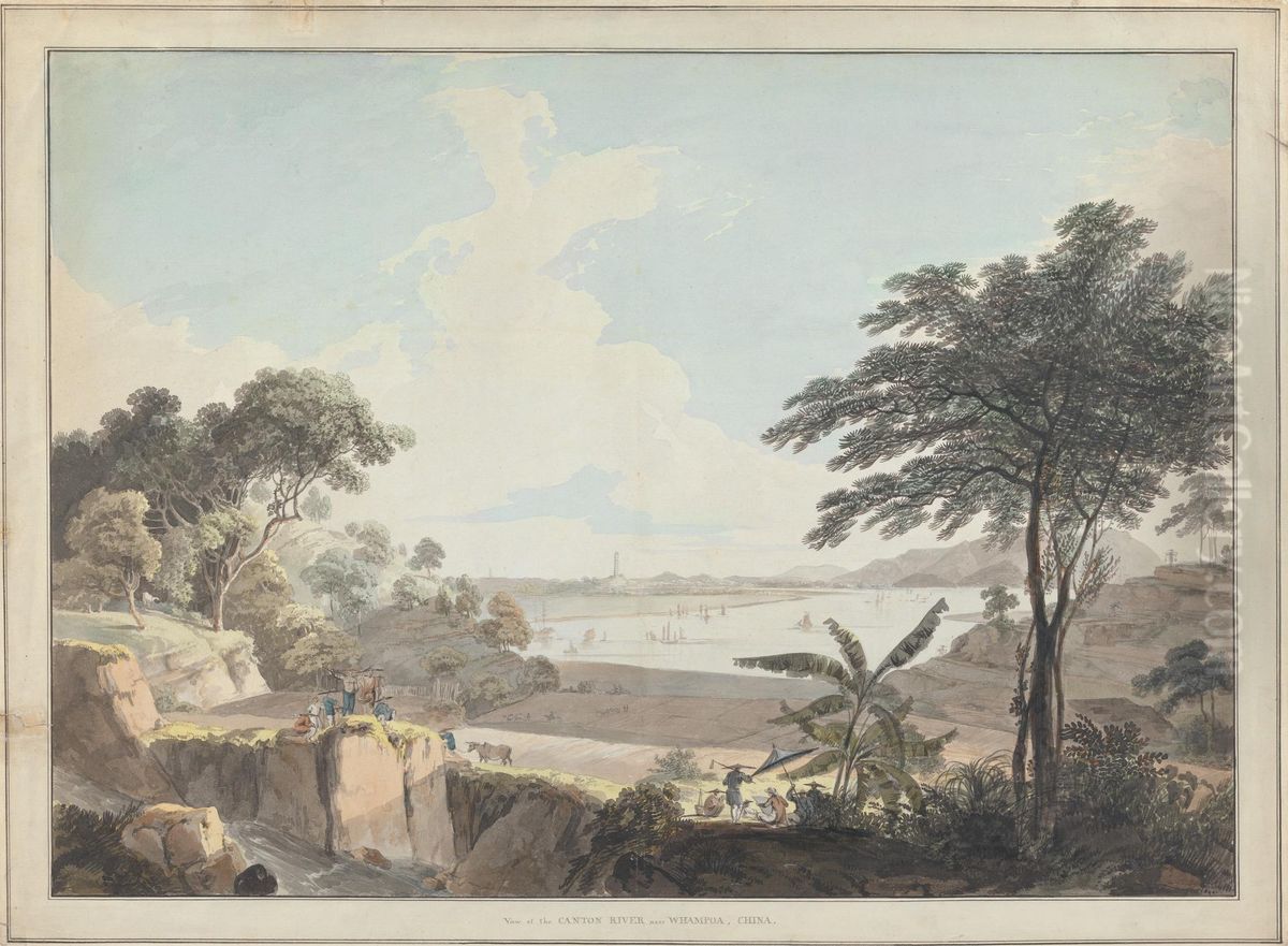 View of the Canton River, near Whampoa, China Oil Painting by Thomas Daniell