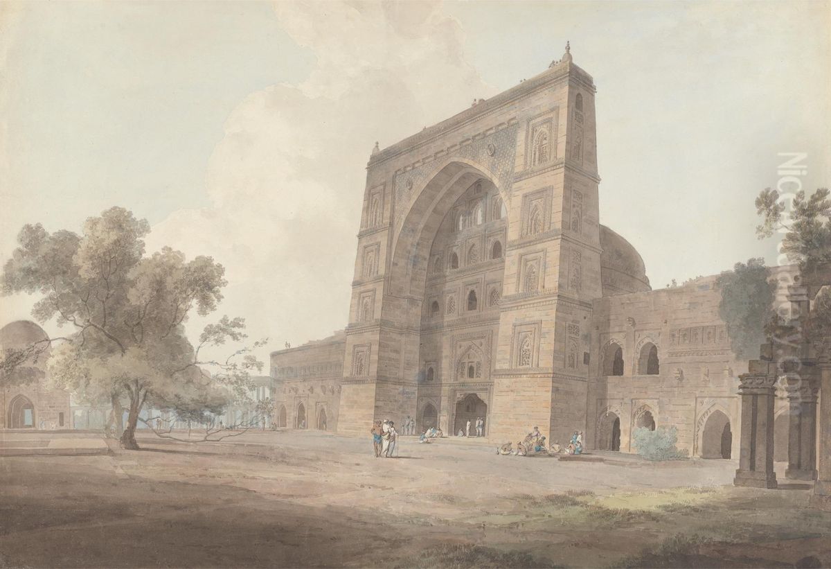 Main Entrance of the Jami Mosque, Jaunpur Oil Painting by Thomas Daniell