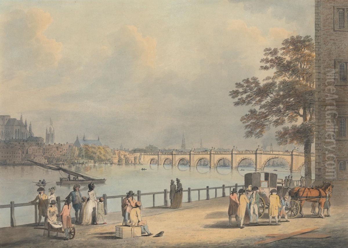 Westminster from the South Bank Oil Painting by Francis Nicholson