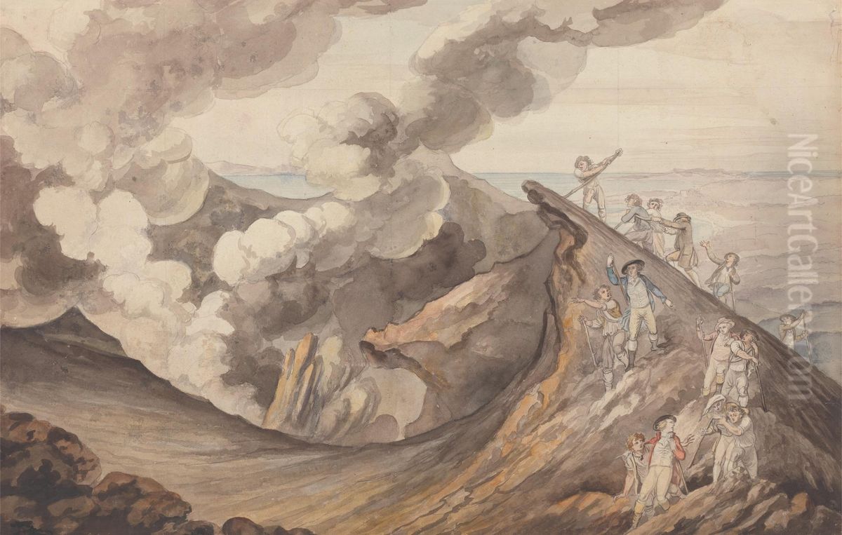 The Ascent of Vesuvius Oil Painting by Henry Tresham