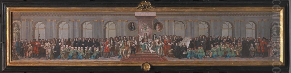 James II Receiving the Mathematical Scholars of Christ's Hospital Oil Painting by Antonio Verrio