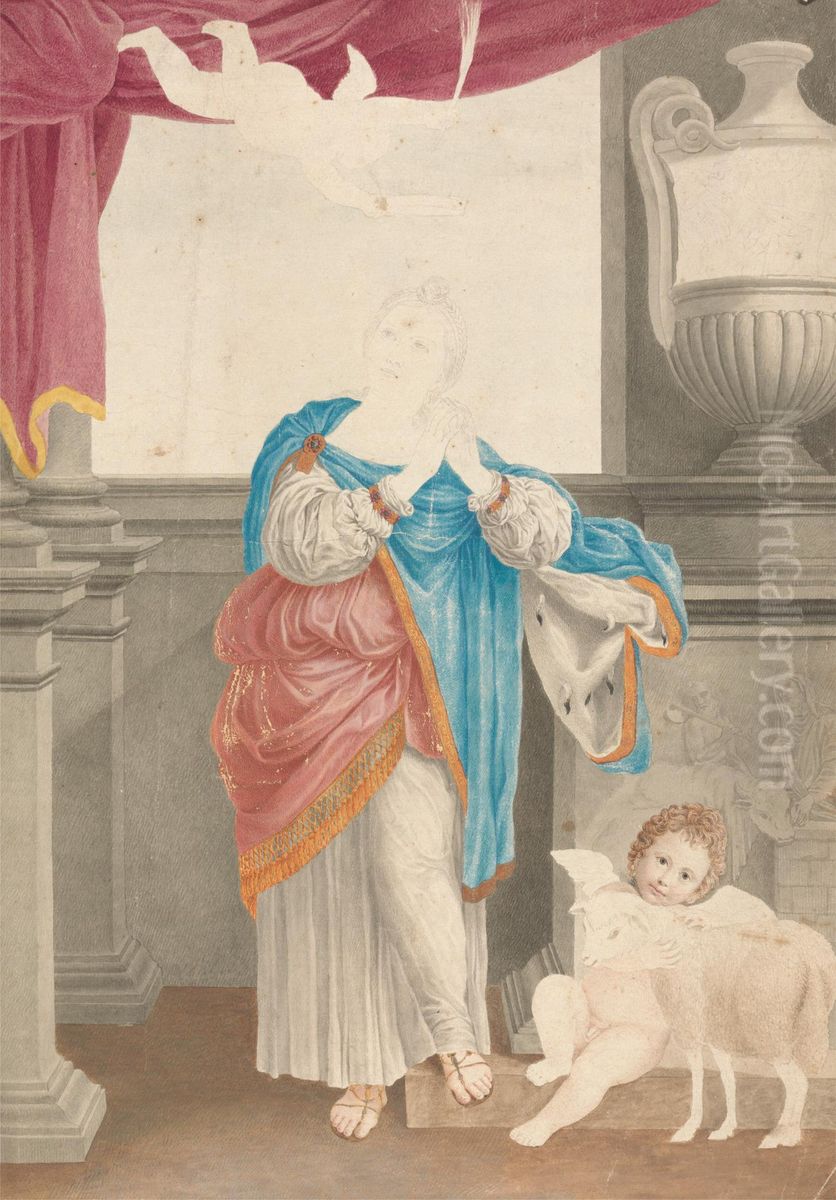 St. Agnes (after Deomnichino) Oil Painting by James Bruce