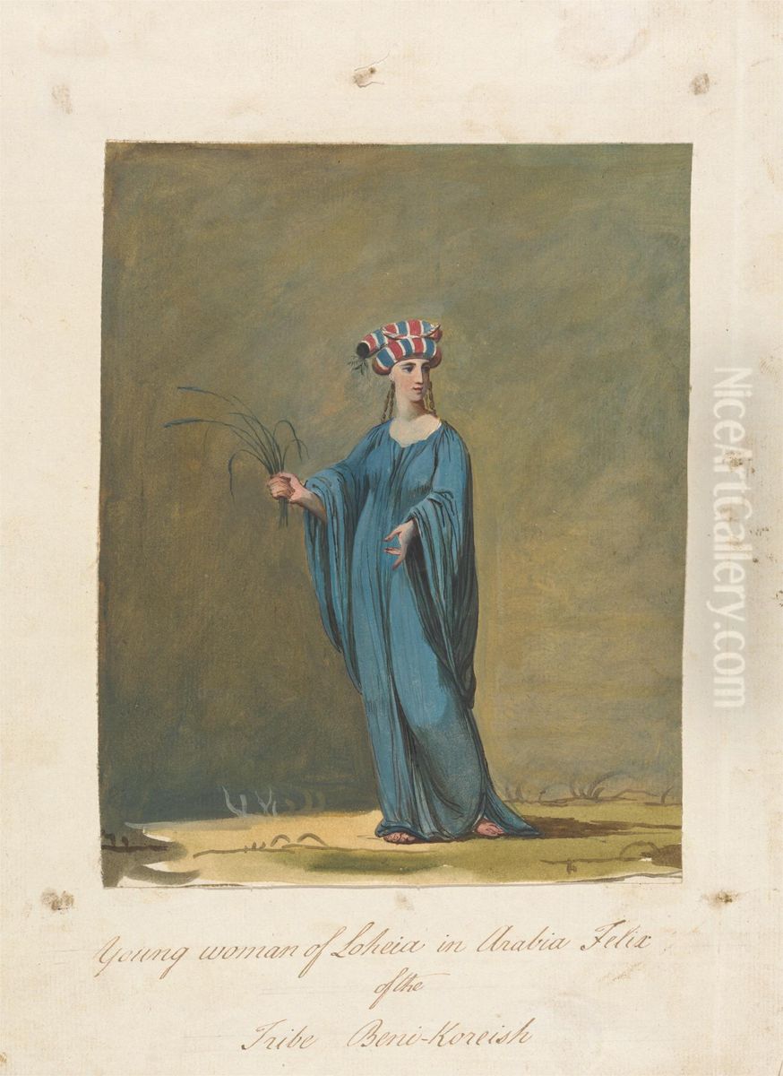 Young Woman of Loheia in Arabia Felix of the Tribe Beni-Koreish Oil Painting by James Bruce