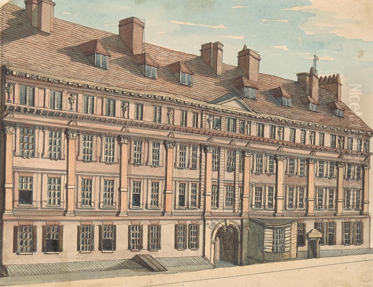 Furnival's Inn Oil Painting by Samuel Ireland