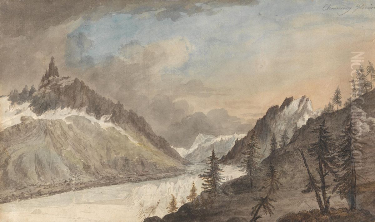 Chamonix, Mer de Glace Oil Painting by Charles Gore