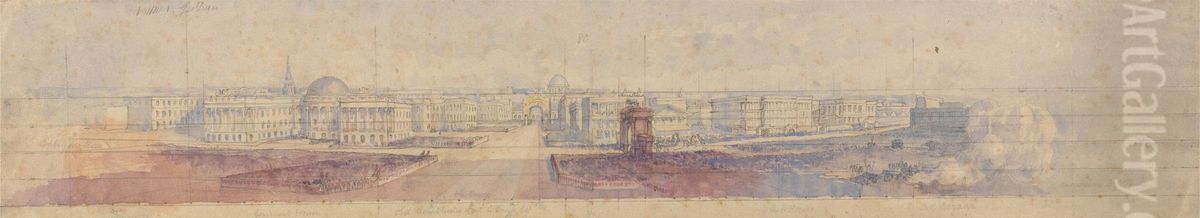 Old Courthouse Street on Tank Square Oil Painting by Sir Charles D'Oyly, 7th Baronet