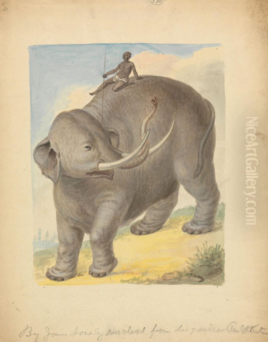 Elephant with Rider Oil Painting by James Sowerby