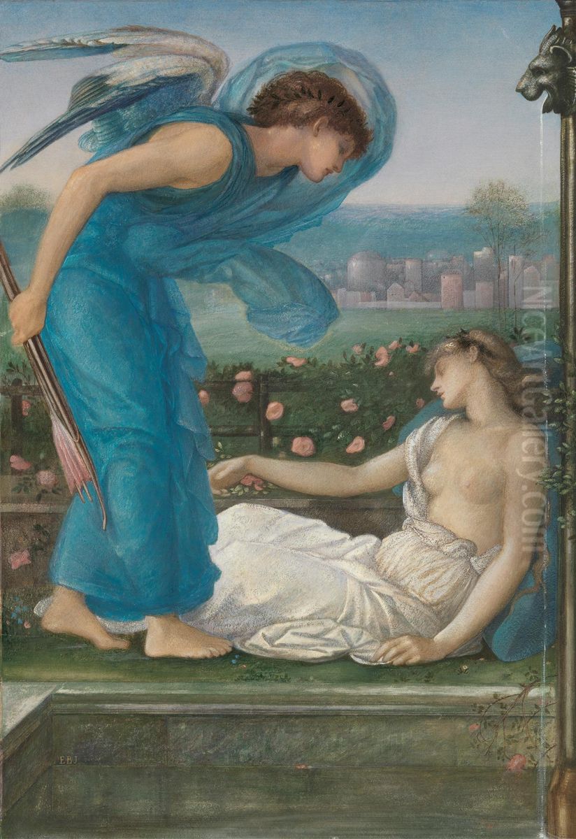 Cupid and Psyche Oil Painting by Edward Burne-Jones