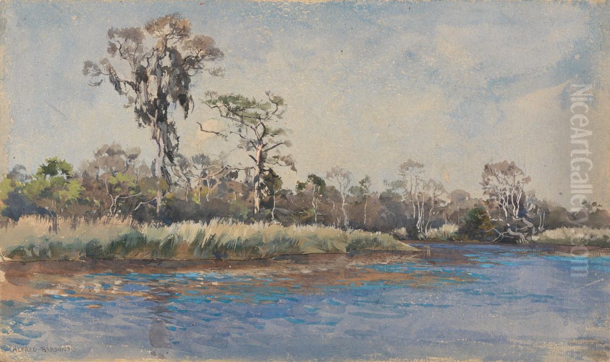 A Creek at Wilmington, N.C. Oil Painting by Alfred Parsons