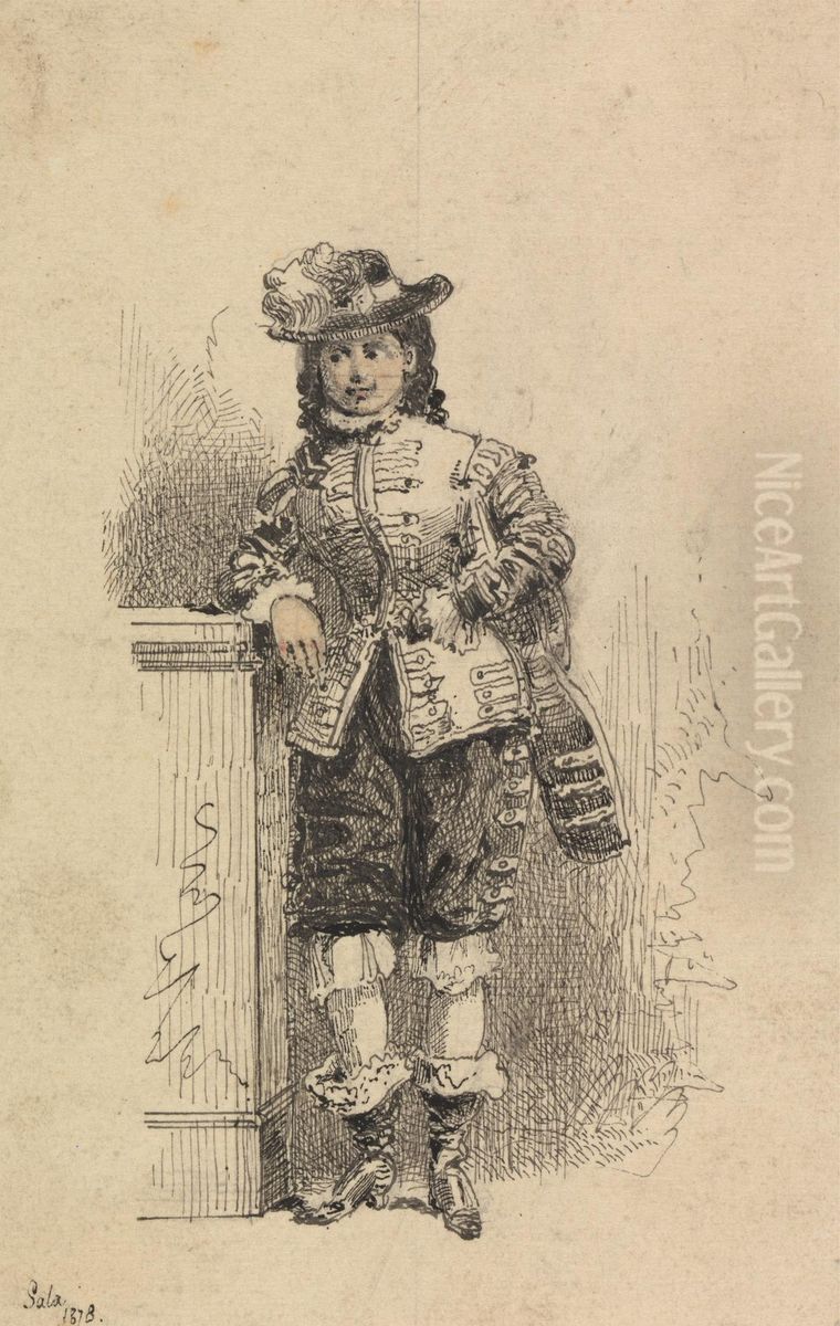 Young Cavalier Oil Painting by George Augustus Sala