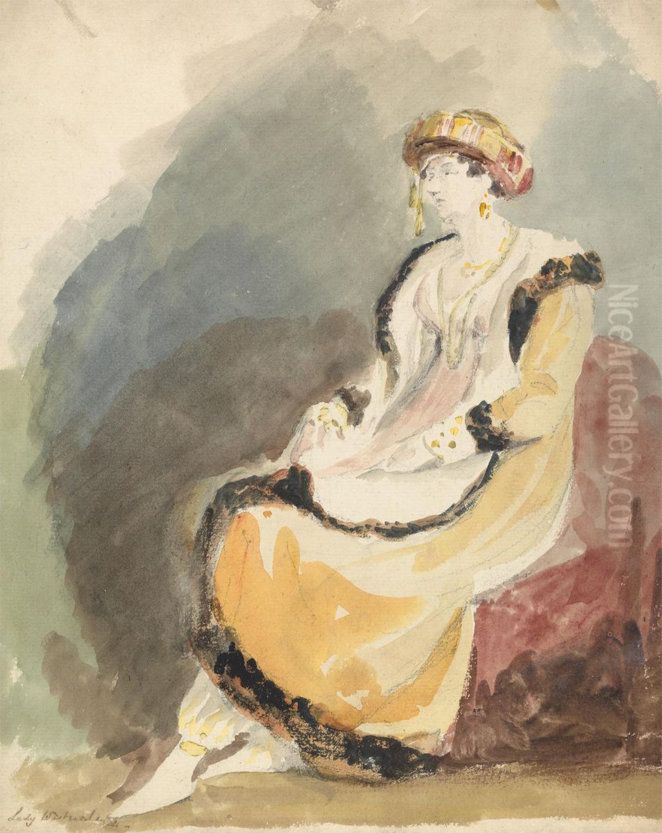 Lady Westmorland (Priscilla Anne Fane, Countess of Westmorland, nee Wellesley-Pole) Oil Painting by George Jones