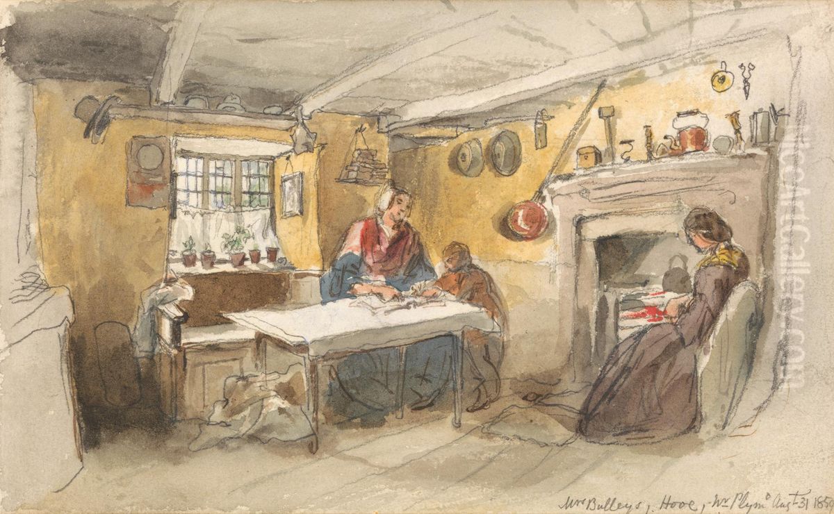 At Mrs. Bulley's, Hooe, near Plymouth Oil Painting by Henry Perlee Parker