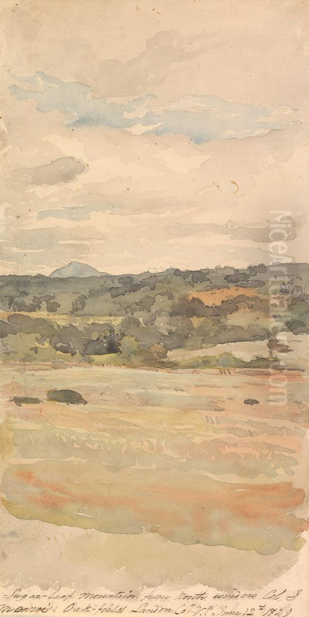 Sugar-Loaf Mountain, From North Window, Col. J. Monroe's. Oak-Field Landon Co. Va. June 12th 1829 Oil Painting by Thomas Sully