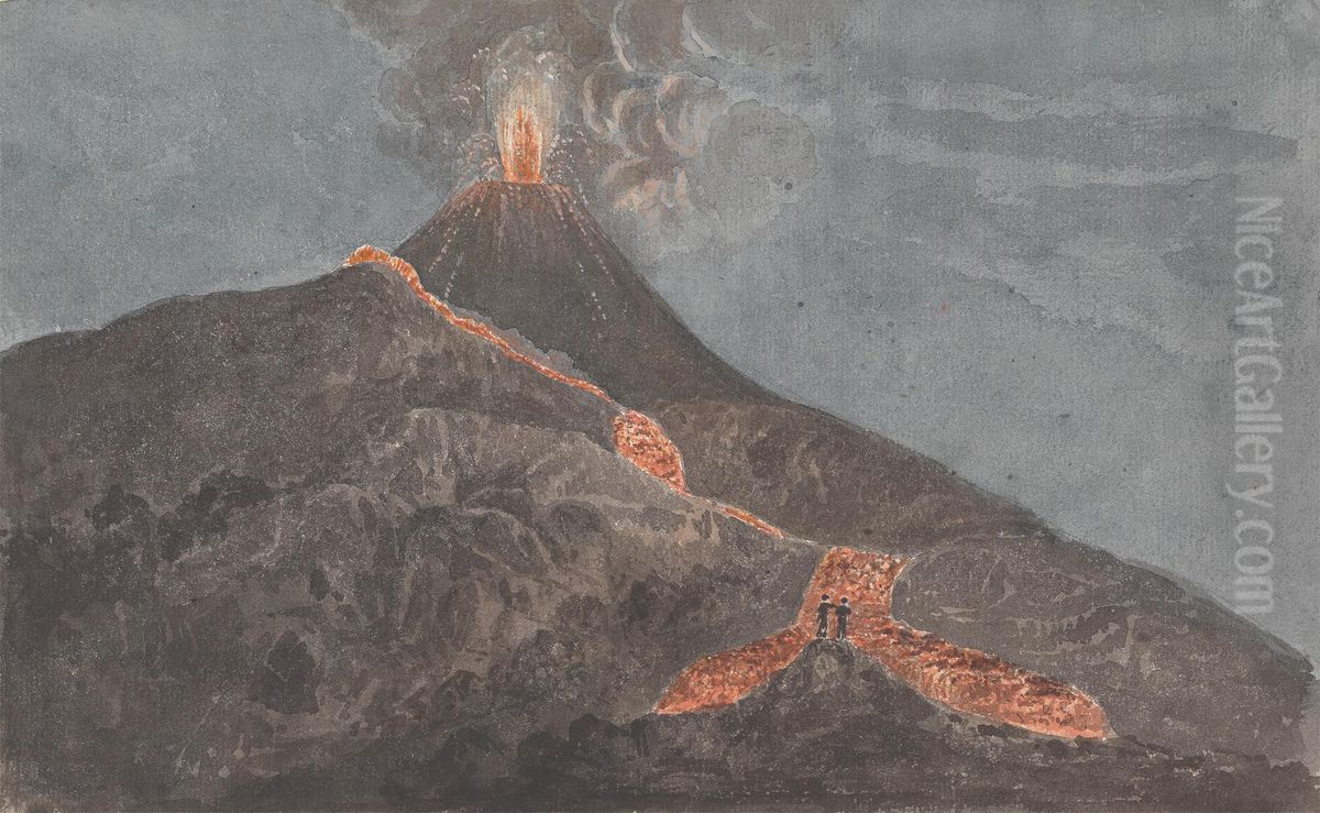 Vesuvius in Eruption Oil Painting by Isaac Weld