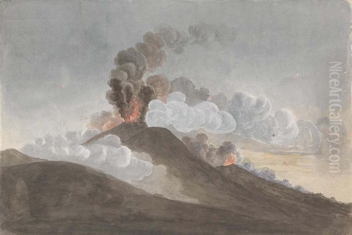 Vesuvius in Eruption Oil Painting by Isaac Weld