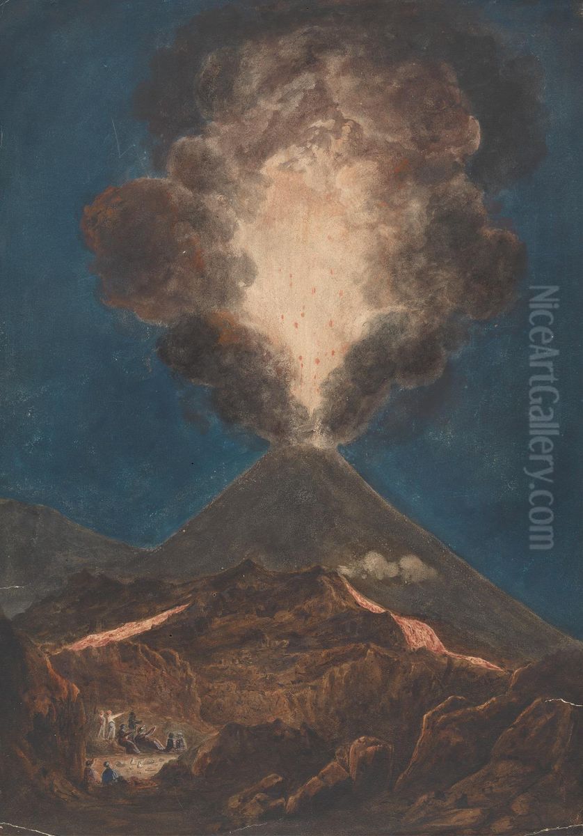 Vesuvius in Eruption Oil Painting by Isaac Weld