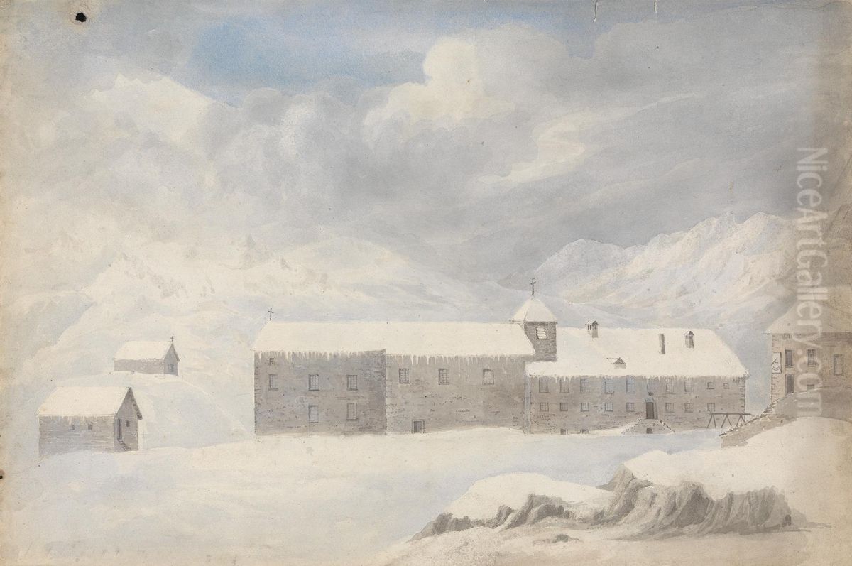 Convent, Mt. St. Bernard (Switzerland) Oil Painting by Isaac Weld