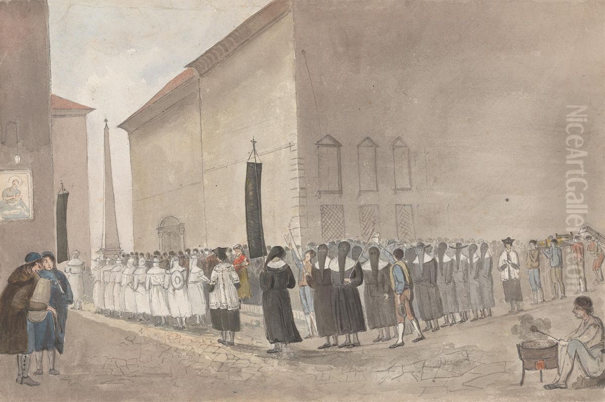 Funeral Procession at Rome Oil Painting by Isaac Weld