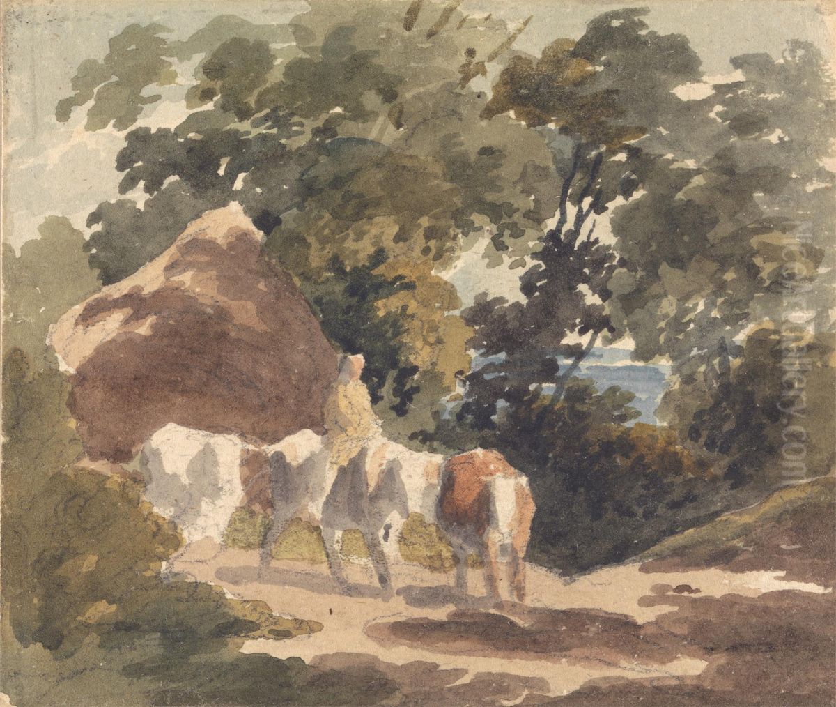 Reminiscence of Gainsborough Oil Painting by Robert Hills