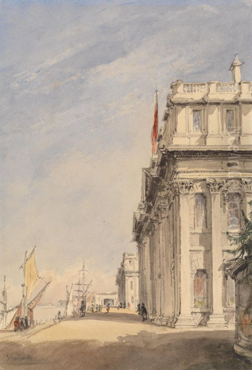 The Facade of the Royal Naval College, Greenwich Oil Painting by James Holland