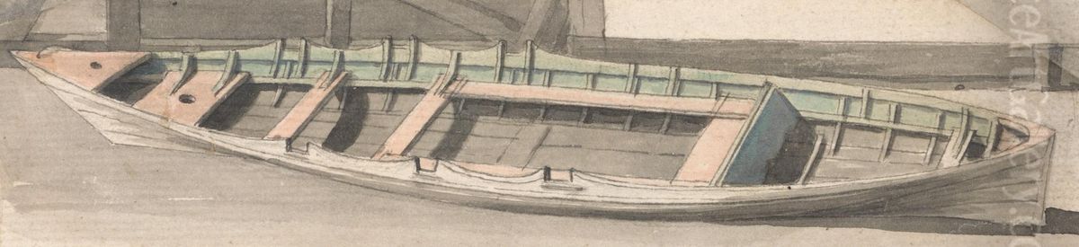 A Rowing Boat Oil Painting by Thomas Sandby