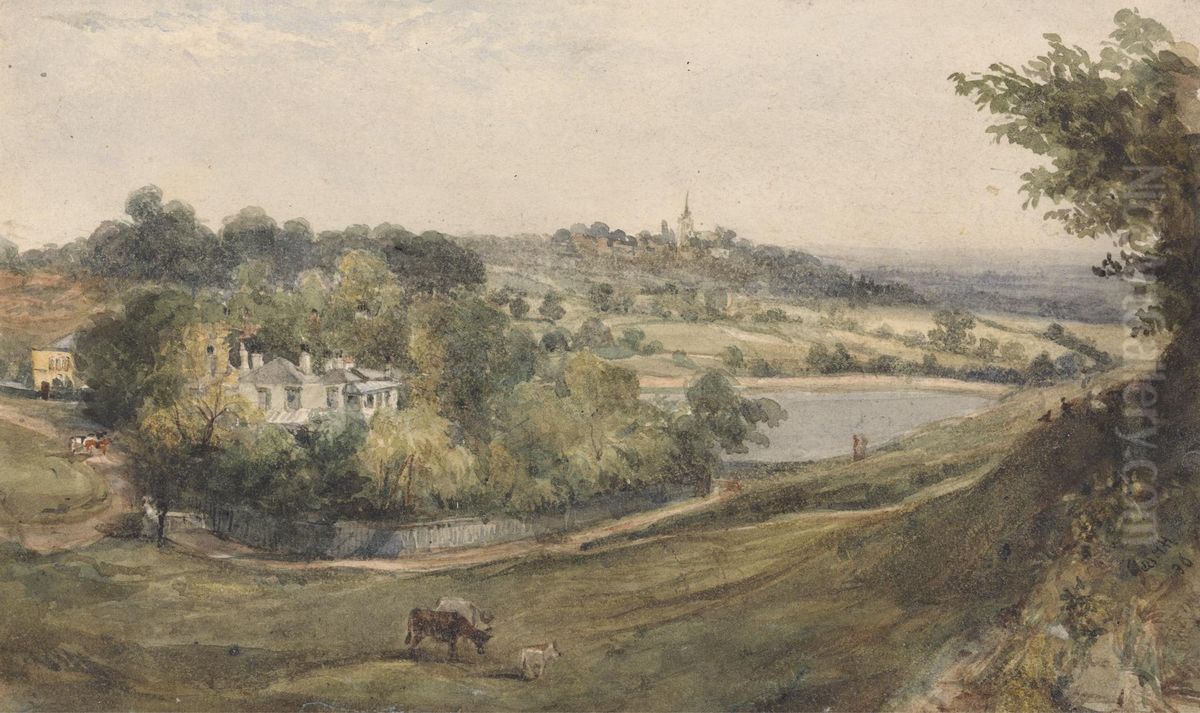 Vale of Health - Hampstead Oil Painting by John Thomas Smith