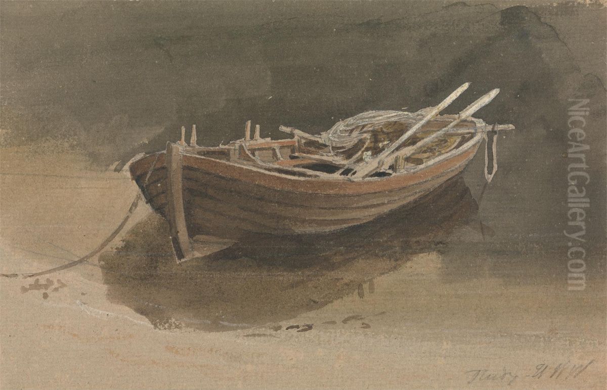 A Rowing Boat Oil Painting by Hugh William Williams