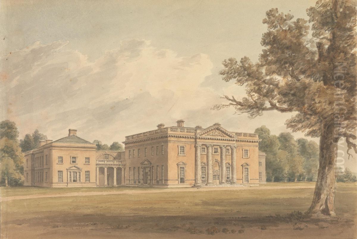 Baldersby, Yorkshire Oil Painting by John Chessell Buckler