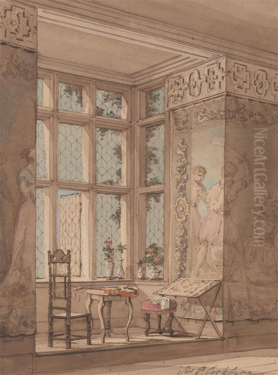 Tapestry-hung Room in Gothic Mansion Oil Painting by Cockburn, James Pattison