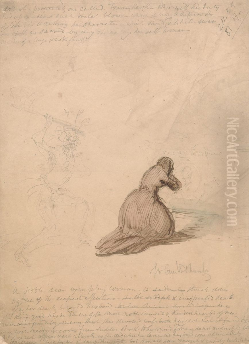 Devoted Wife Oil Painting by George Cruikshank I