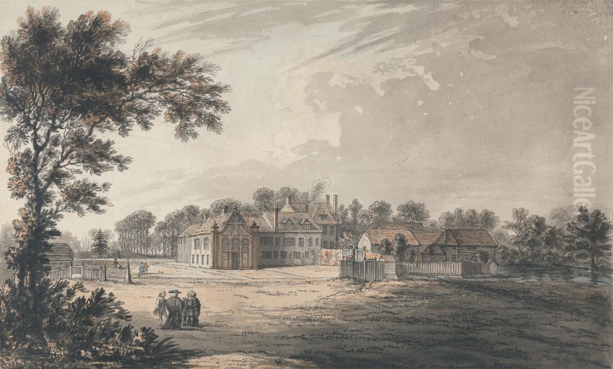 The Bishop's Palace, Bromley (A Country House) Oil Painting by Samuel Hieronymus Grimm